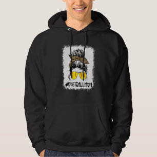Bleached Softball Mom Life Leopard Messy Bun Game Hoodie