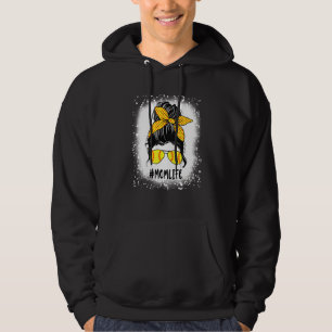 Bleached Softball Mom Life Messy Bun Mother's Day Hoodie