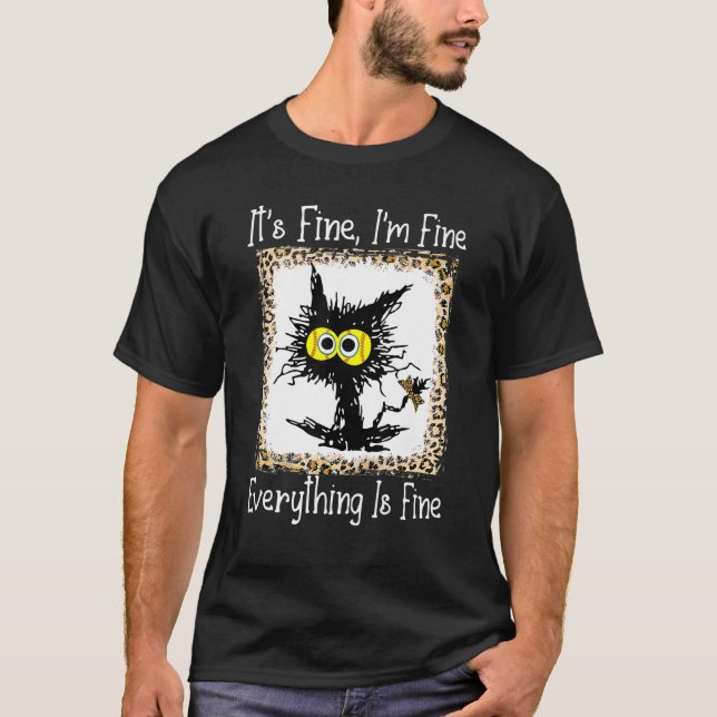 Bleached Softball Mom Messy Cat Softball Mom Mothe T-Shirt (Front)