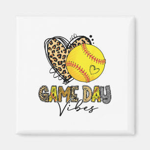 Bleached Softll Game Day Vibes Leopard Heart Headn Magnet