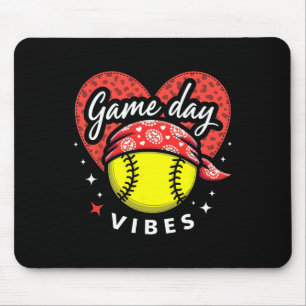 Bleached Softll Game Day Vibes Leopard Heart Headn Mouse Pad
