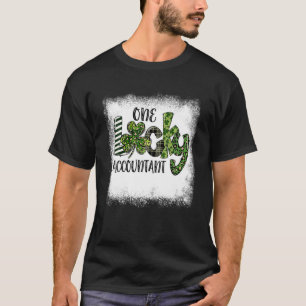 Bleached St Patricks Day Leopard One Lucky Account T-Shirt
