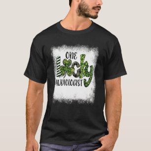 Bleached St Patricks Day Leopard One Lucky Audiolo T-Shirt