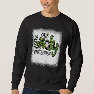 Bleached St Patricks Day Leopard One Lucky Bartend Sweatshirt