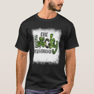 Bleached St Patricks Day Leopard One Lucky Pediatr T-Shirt