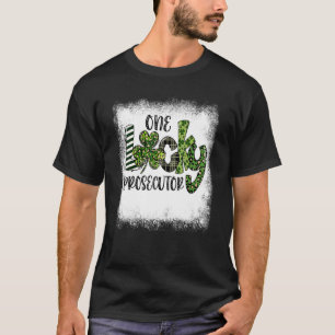 Bleached St Patricks Day Leopard One Lucky Prosecu T-Shirt