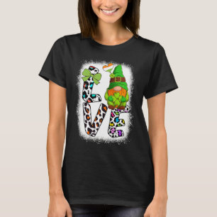Bleached St Patricks Day St Patricks Gnomes Love T-Shirt