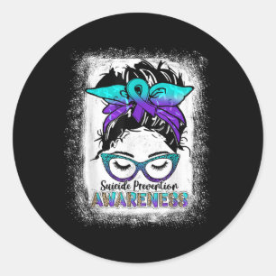 Bleached Suicide Prevention Awareness Week Messy B Classic Round Sticker