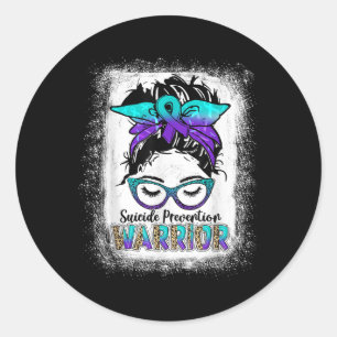 Bleached Suicide Prevention Awareness Week Messy B Classic Round Sticker