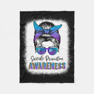 Bleached Suicide Prevention Awareness Week Messy B Fleece Blanket