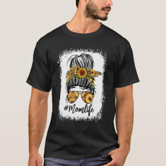 Bleached Sunflower Mom Life Tees For Mother's Day