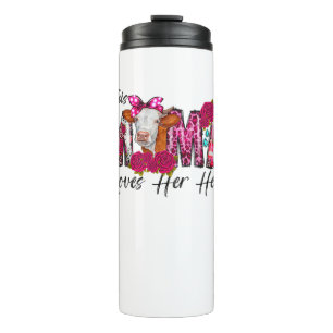 Bleached This Mama Loves Her Herd Mother's Day Cow Thermal Tumbler