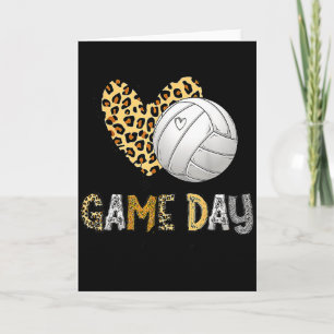 Bleached volleyball game day vibes volleyball mom card
