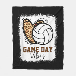 Bleached Volleyball Game Day Vibes Volleyball Mom  Fleece Blanket