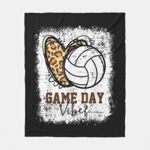 Bleached Volleyball Game Day Vibes Volleyball Mom  Fleece Blanket