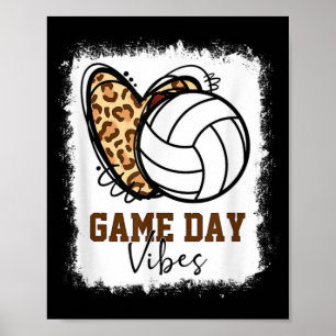 Bleached Volleyball Game Day Vibes Volleyball Mom  Poster