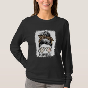 Bleached Volleyball Grammy Messy Bun Grammy Life M T-Shirt
