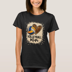 Bleached Volleyball Mom Leopard Game Day Vibes Mot T-Shirt