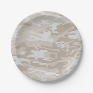 Bleached Wasteland Camo Paper Plate