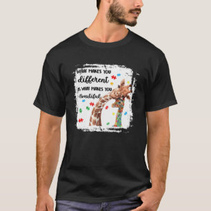 Bleached What Makes You Different Mom Autism Child T-Shirt