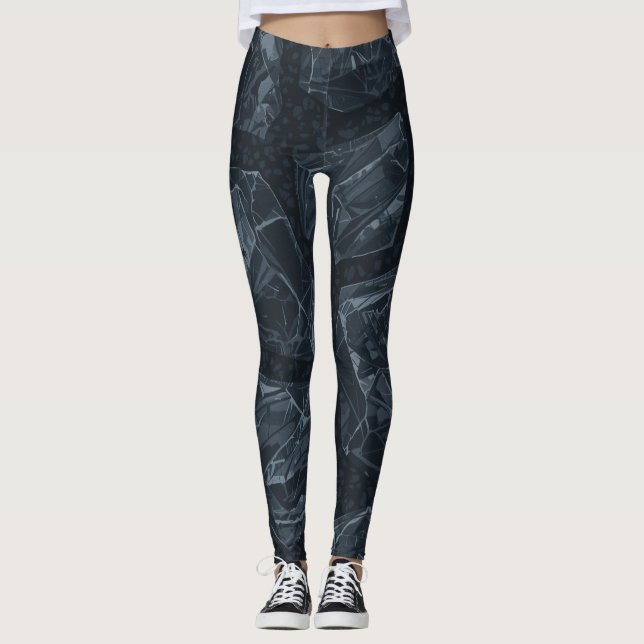 Bleak Rock Cool Leggings Dark Grunge Stone  (Front)
