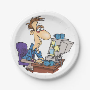 Bleary Eyed Man Paper Plate