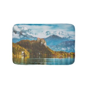 Bled Castle: Slovenian Cliff Overlook. Bath Mat