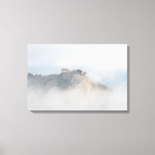 Bled castle surrounded by clouds canvas print