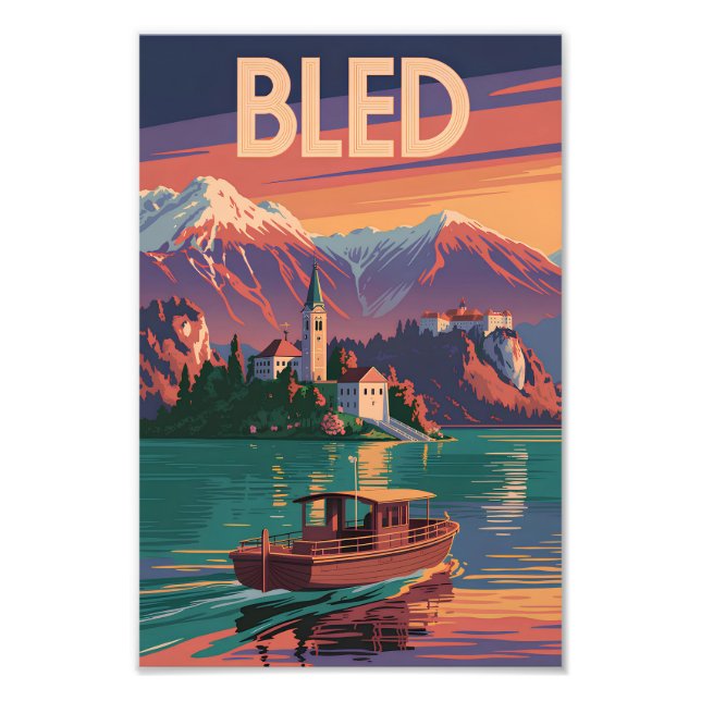 Bled Slovenia vintage Photo Print (Front)