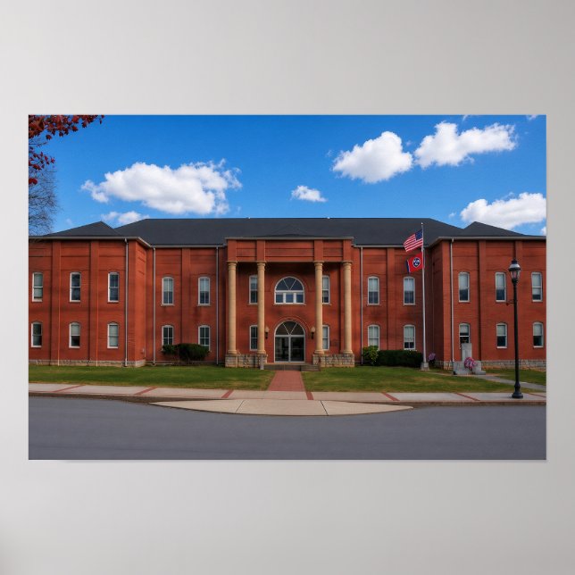 Bledsoe Courthouse Landscape AI Art Poster (Front)