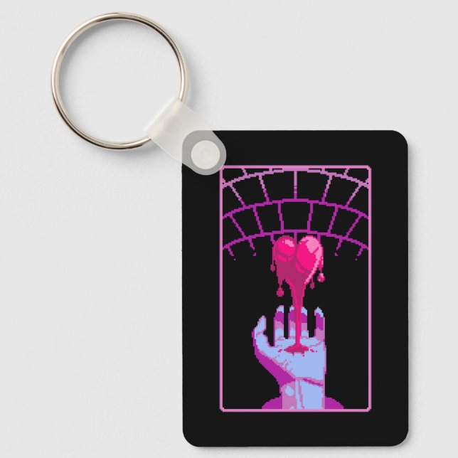 "Bleed For You" Aesthetic Pixel Art Keychain (Front)