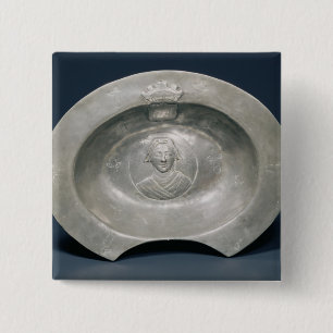 Bleeding bowl, French, 15th century, pewter 2 Inch Square Button