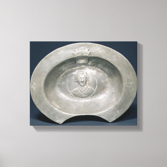 Bleeding bowl, French, 15th century, pewter Canvas Print (Front)