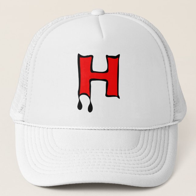 ╚»★Bleeding Devil's Teeth-Initial H Trucker Hat★«╝ Hat (Front)