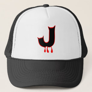 ╚»★Bleeding Devil's Teeth-Initial J Trucker Hat★«╝ Hat