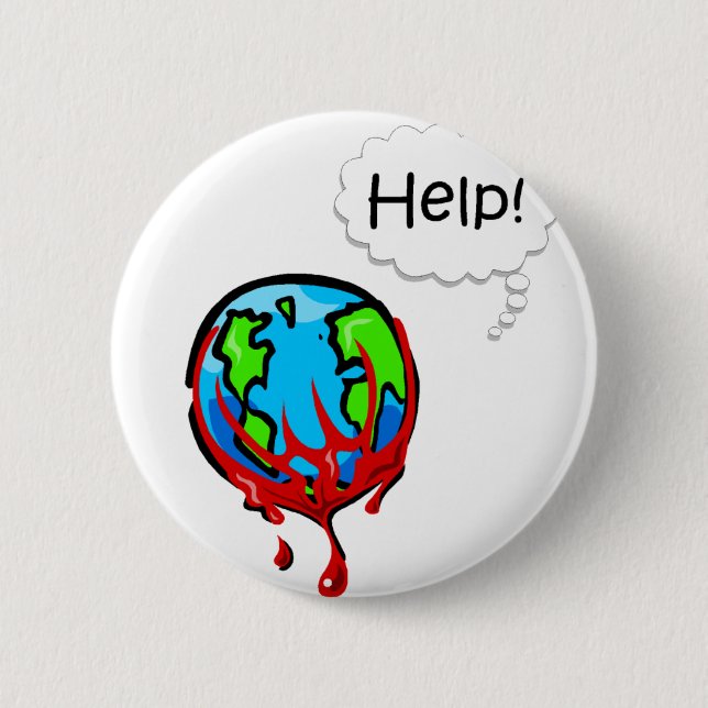 Bleeding Earth 2 Inch Round Button (Front)