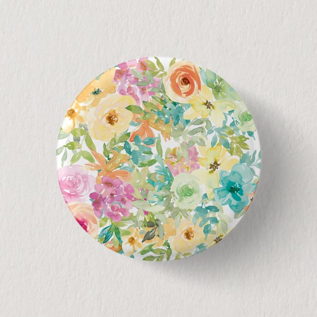 Bleeding Heart Flower 1 Inch Round Button (Front)