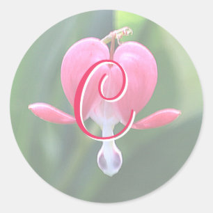 Bleeding Heart Flowers Monogram C Stickers