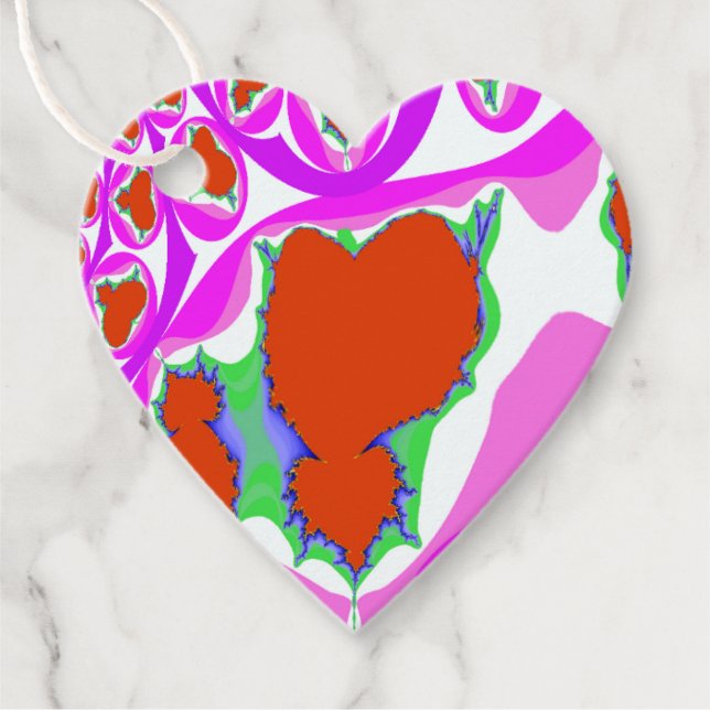 Bleeding Heart Fractal Favor Tags (Front)