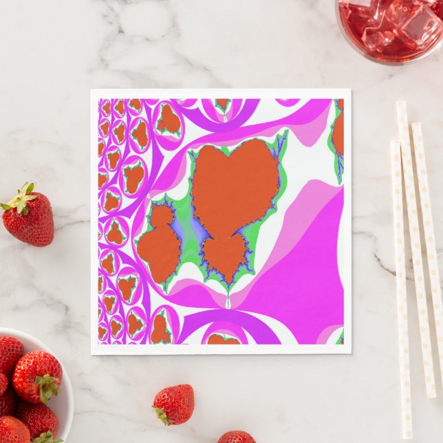 Bleeding Heart Fractal Paper Napkins (Insitu)