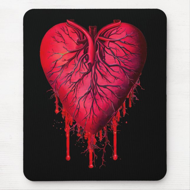 Bleeding Heart Love Heart break surreal Art   Mouse Pad (Front)