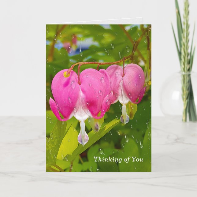 Bleeding Hearts And Raindrops Card (Front)