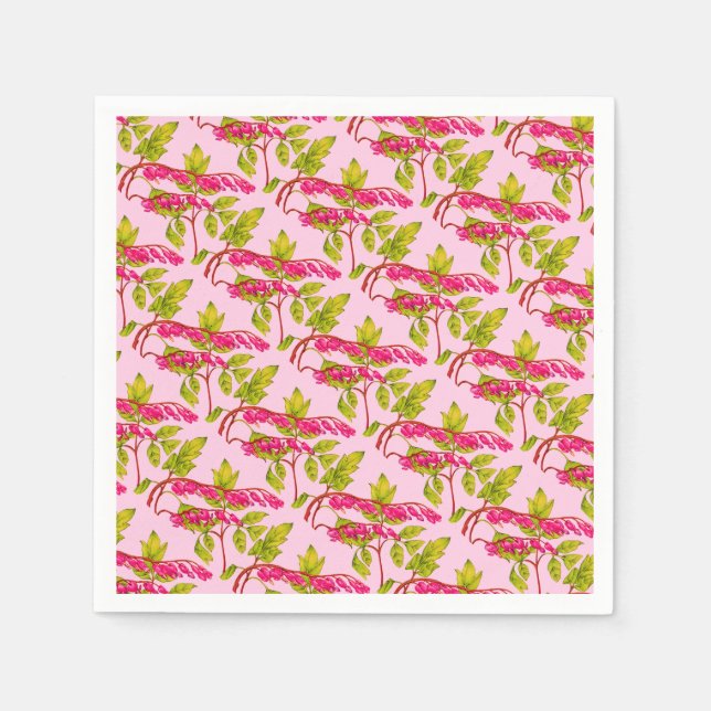 bleeding hearts flowers print napkin (Front)