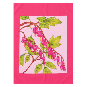 bleeding hearts flowers print tablecloth