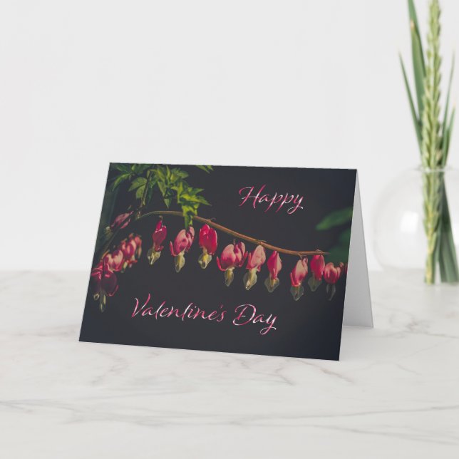 Bleeding Hearts Valentine's Day Greeting Card (Front)