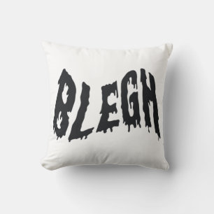 blegh, metal, heavy metal, punk, metal music throw pillow