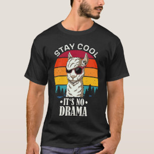 Bleib Cool No Drama retro vintage llama T-Shirt