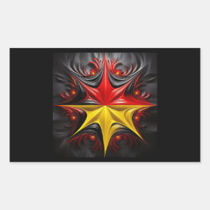 Blend of Mandelbrot Fractal With The German Flag Sticker
