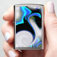 Blend of smooth with blue neon curves over shadow