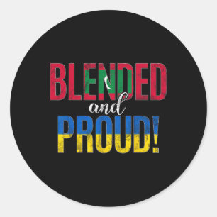 Blended And Proud Nationality Half Moldovan Half U Classic Round Sticker